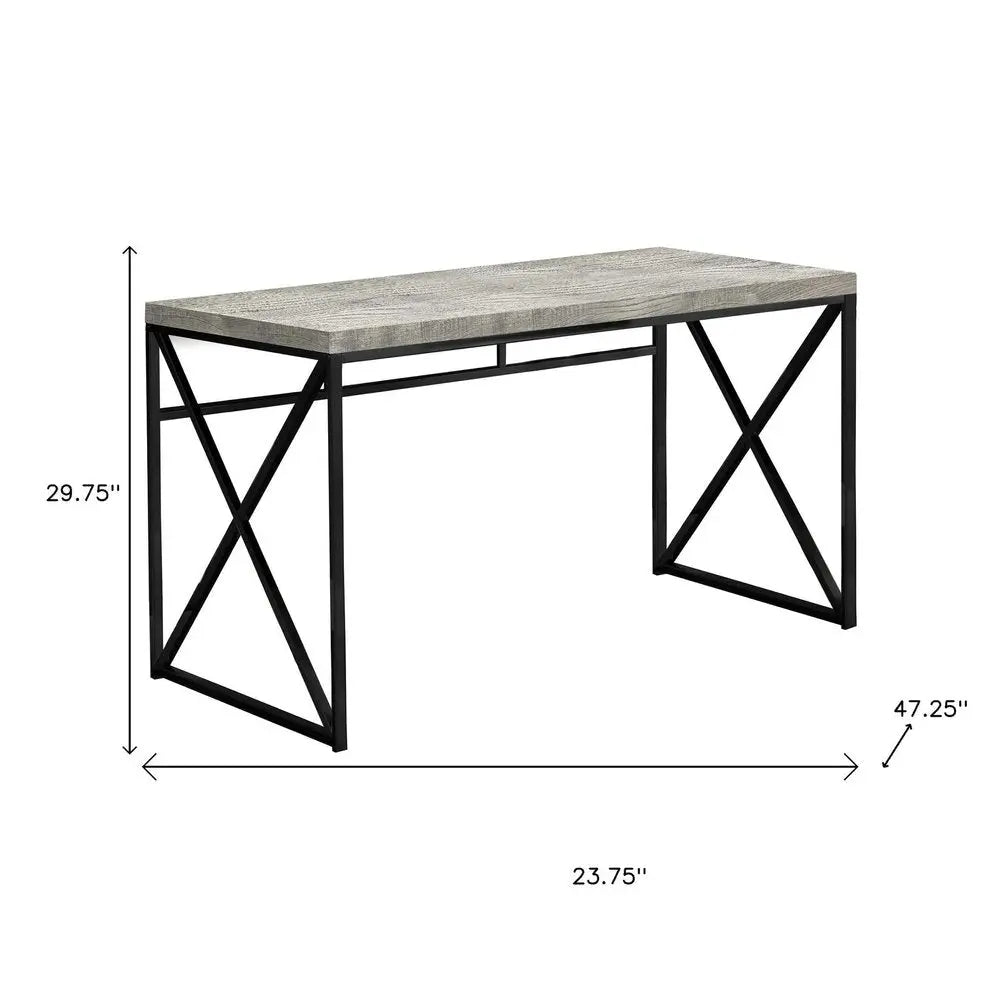 24" Gray and Black Computer Desk - NOBLE HOME INTERIORS