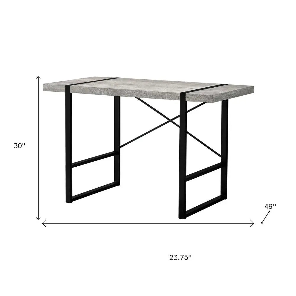 24" Gray and Black Computer Desk - NOBLE HOME INTERIORS