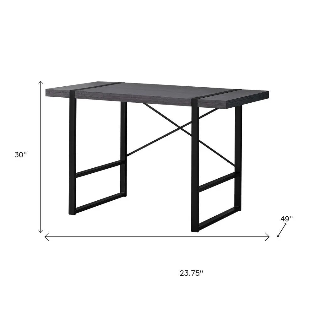 24" Gray and Black Computer Desk - NOBLE HOME INTERIORS