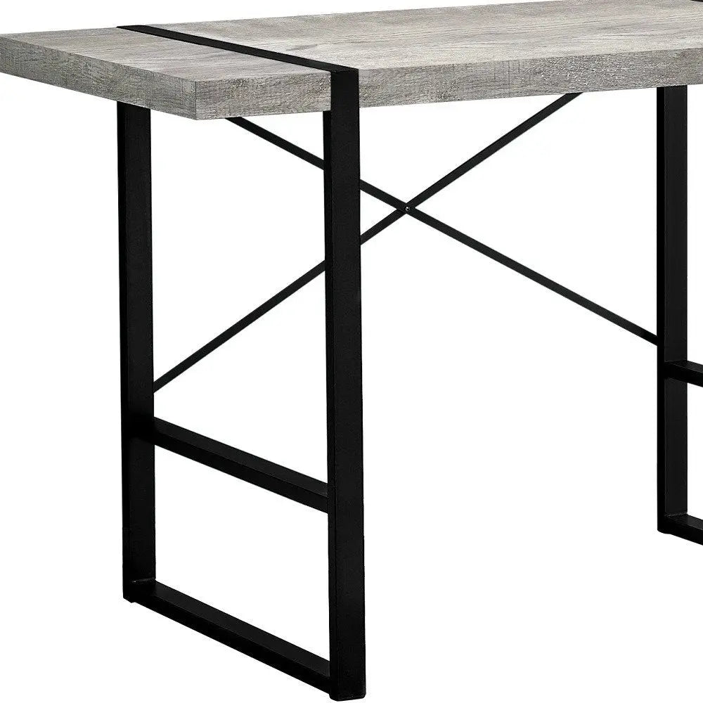 24" Gray and Black Computer Desk - NOBLE HOME INTERIORS