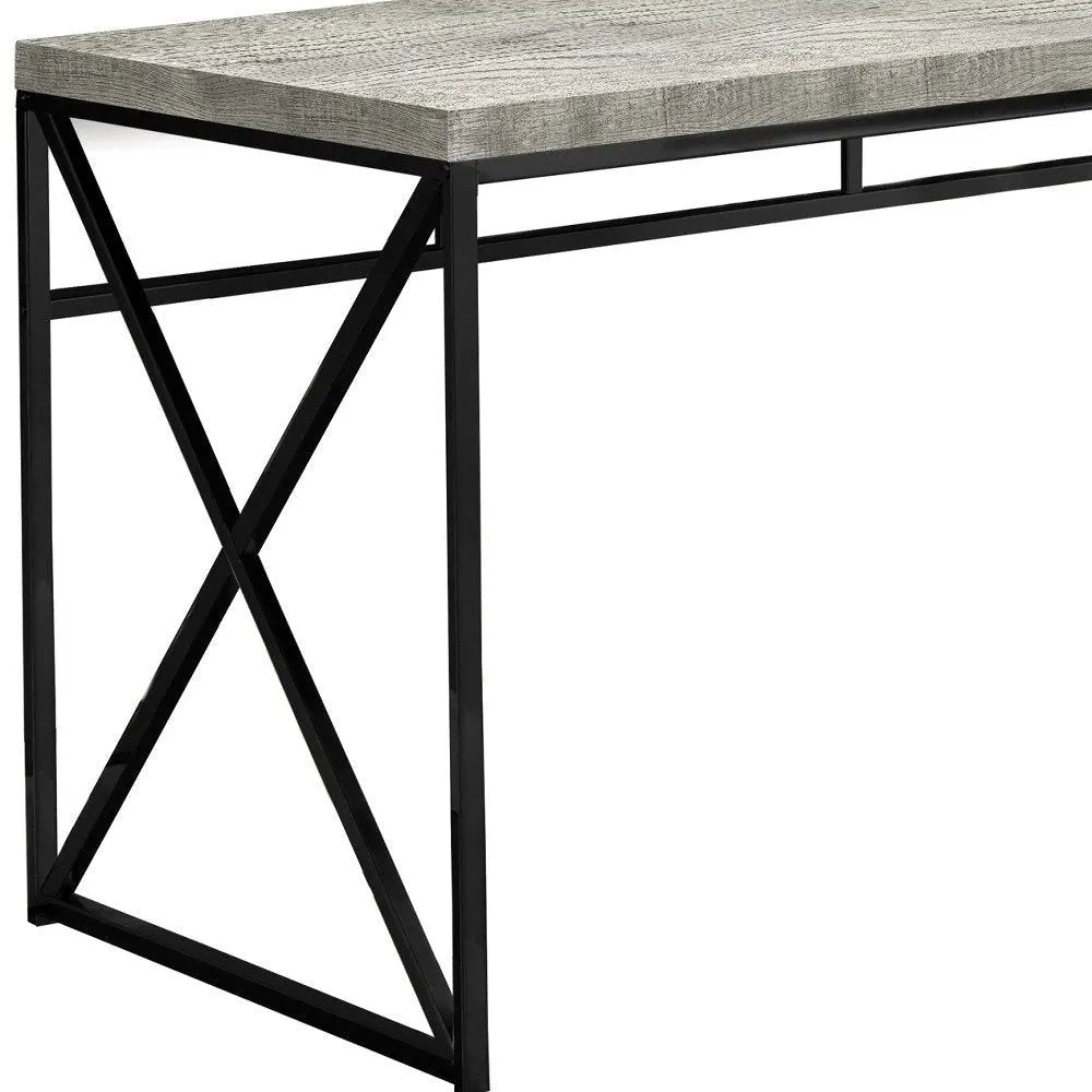 24" Gray and Black Computer Desk - NOBLE HOME INTERIORS