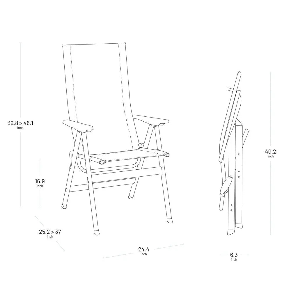 24" Gray and Black Steel Outdoor Arm Chair - NOBLE HOME INTERIORS