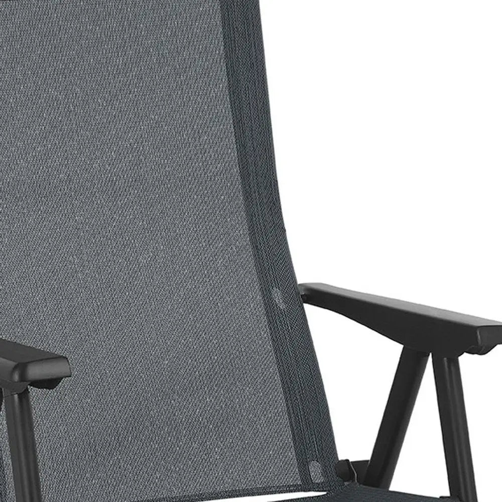 24" Gray and Black Steel Outdoor Arm Chair - NOBLE HOME INTERIORS