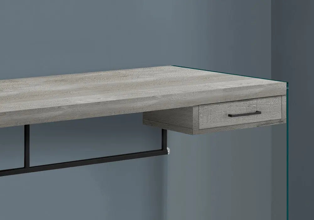 24" Gray and Clear Computer Desk - NOBLE HOME INTERIORS