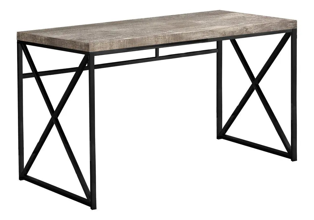 24" Taupe and Black Computer Desk - NOBLE HOME INTERIORS