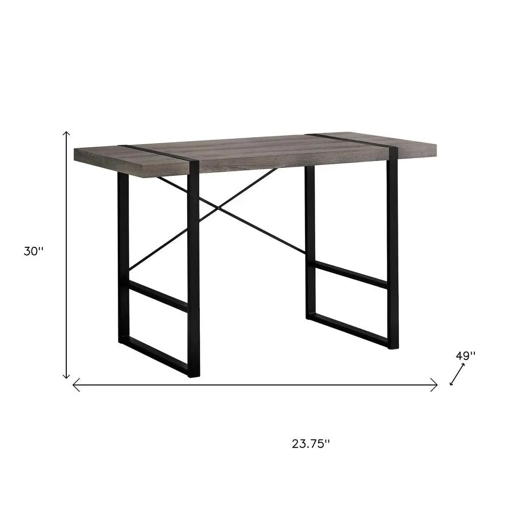 24" Taupe and Black Computer Desk - NOBLE HOME INTERIORS