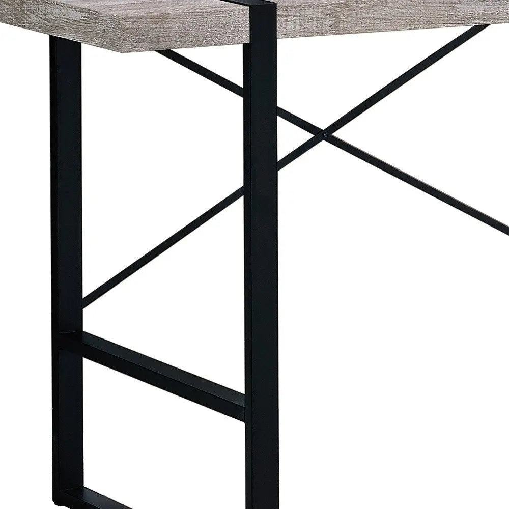 24" Taupe and Black Computer Desk - NOBLE HOME INTERIORS