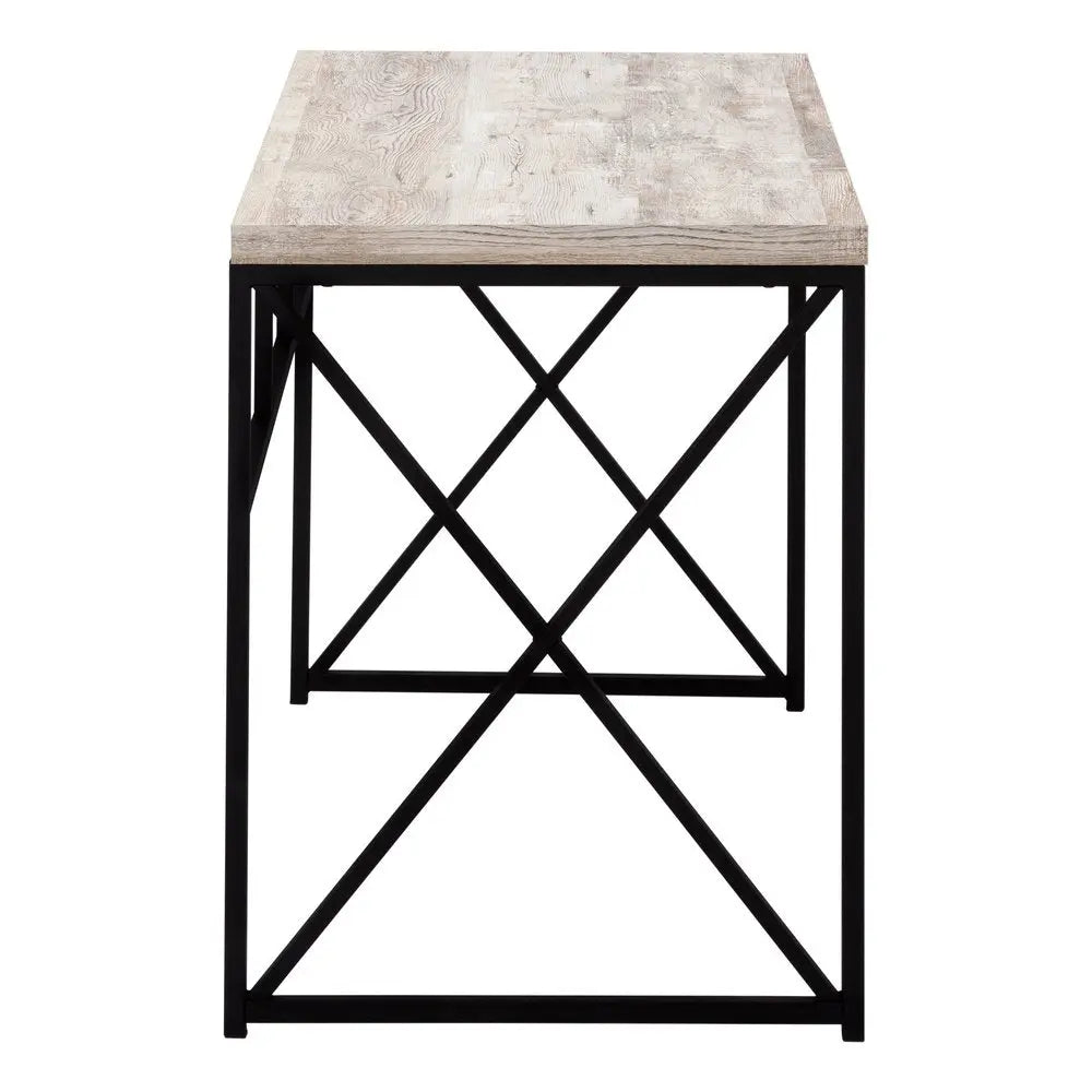 24" Taupe and Black Computer Desk - NOBLE HOME INTERIORS