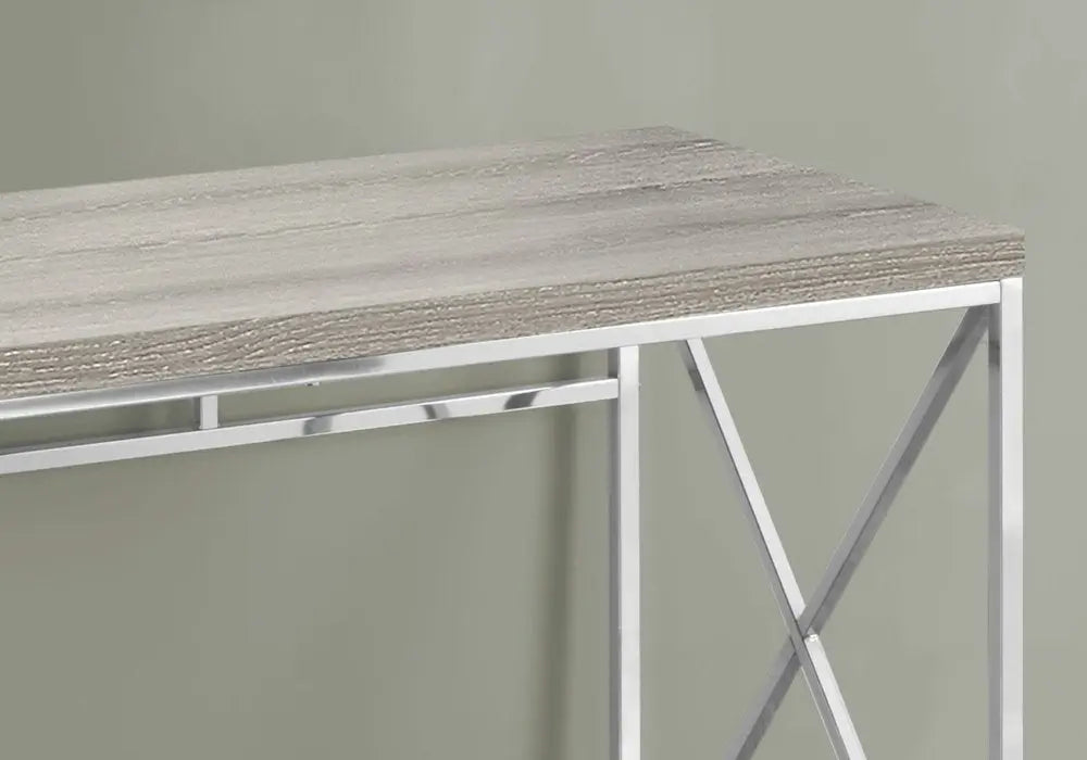 24" Taupe and Silver Computer Desk - NOBLE HOME INTERIORS