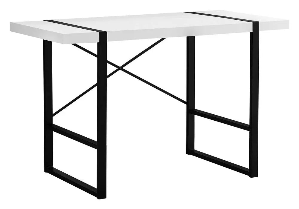 24" White and Black Computer Desk - NOBLE HOME INTERIORS