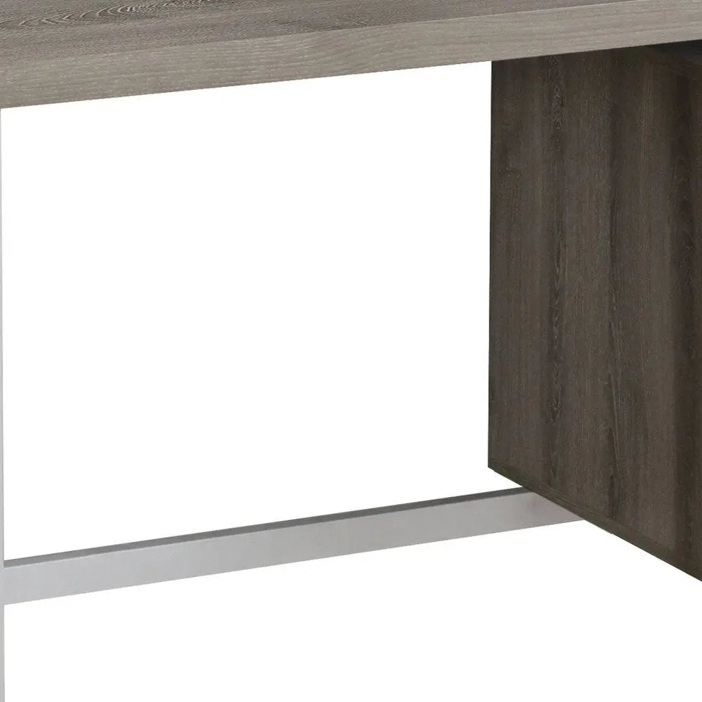 24" White and Silver Computer Desk With Two Drawers - NOBLE HOME INTERIORS