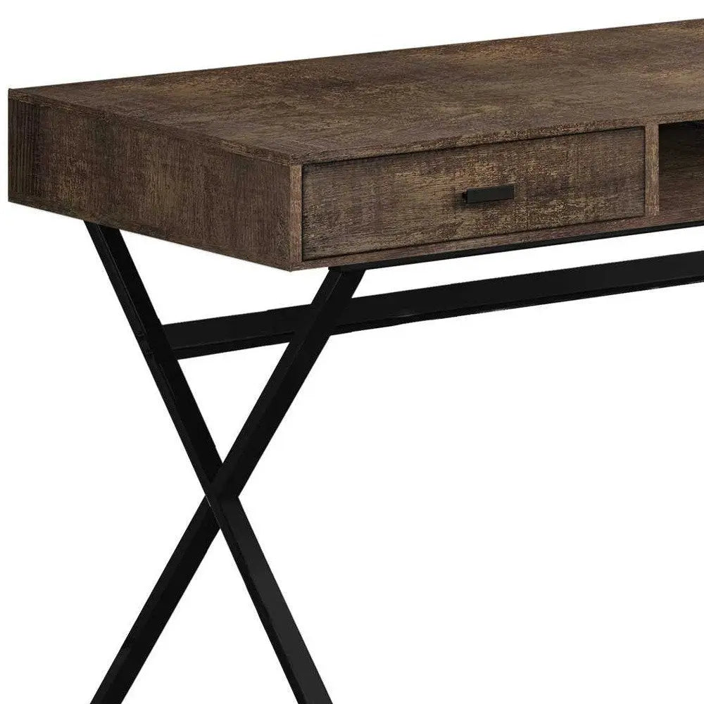 24" White and Silver Computer Desk With Two Drawers - NOBLE HOME INTERIORS