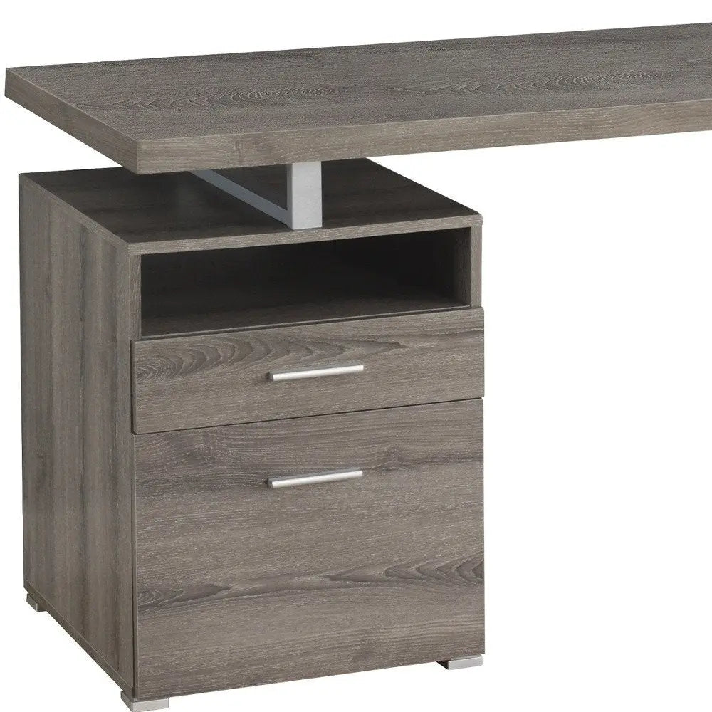 24" White and Silver Computer Desk With Two Drawers - NOBLE HOME INTERIORS