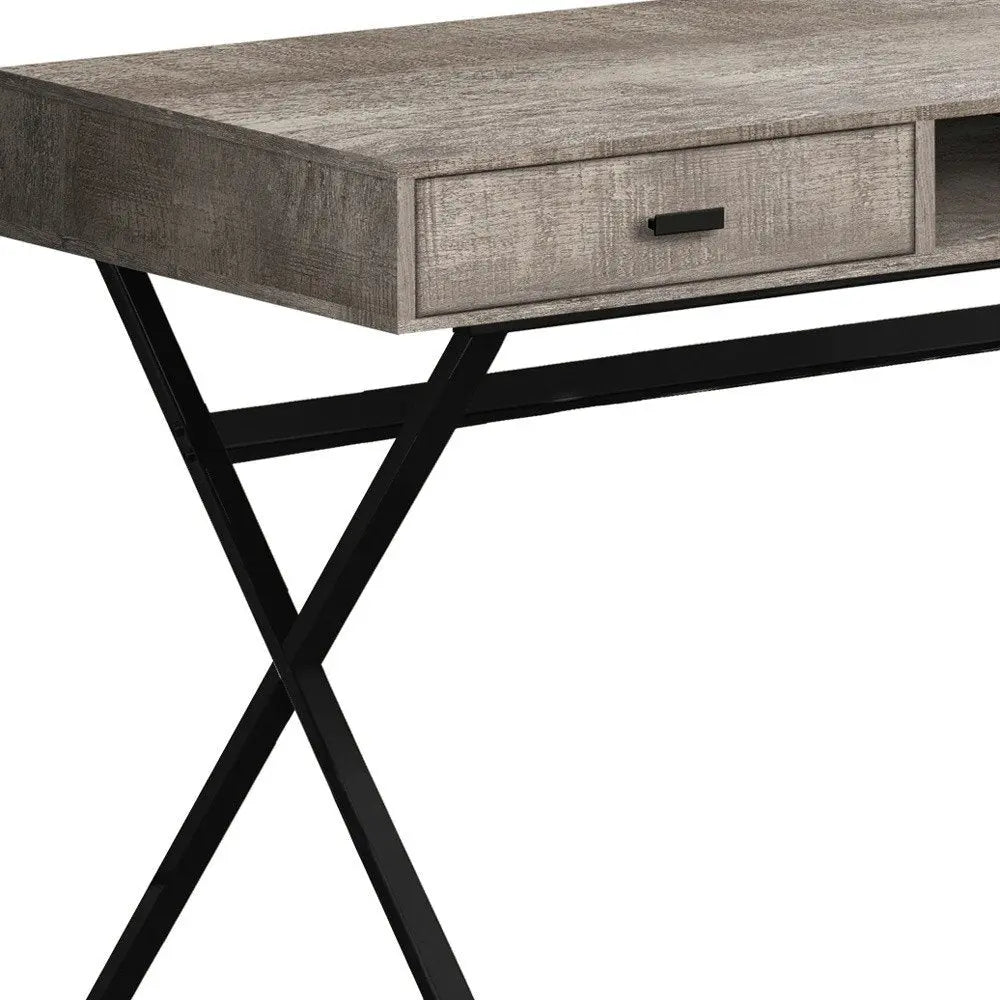 24" White and Silver Computer Desk With Two Drawers - NOBLE HOME INTERIORS