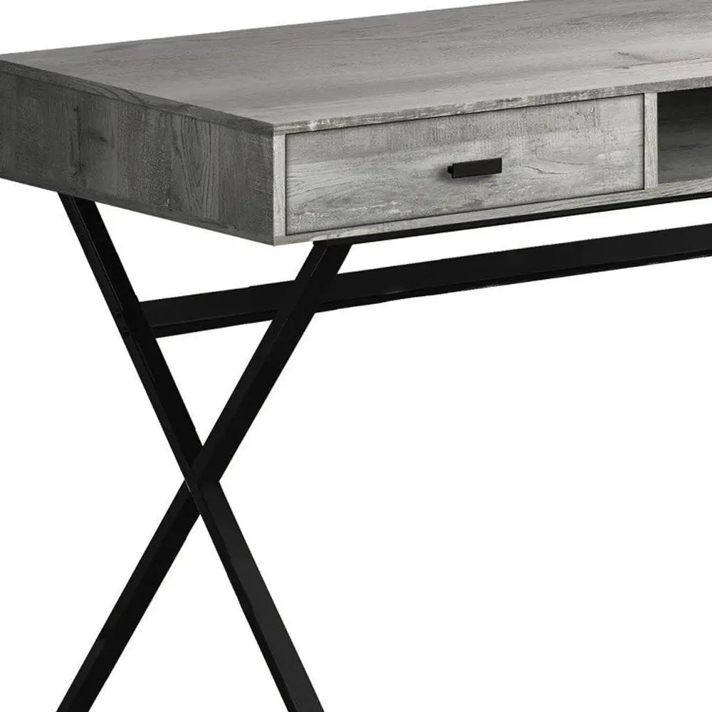 24" White and Silver Computer Desk With Two Drawers - NOBLE HOME INTERIORS