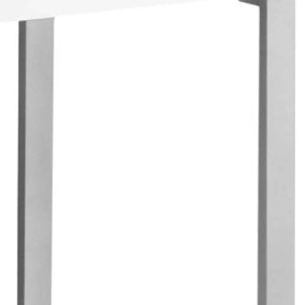 24" White and Silver Computer Desk With Two Drawers - NOBLE HOME INTERIORS