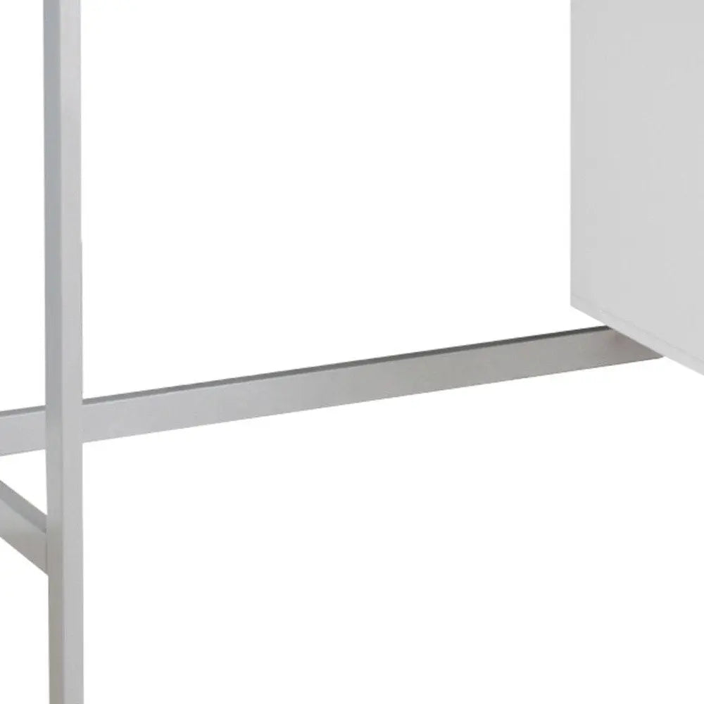 24" White and Silver Computer Desk With Two Drawers - NOBLE HOME INTERIORS