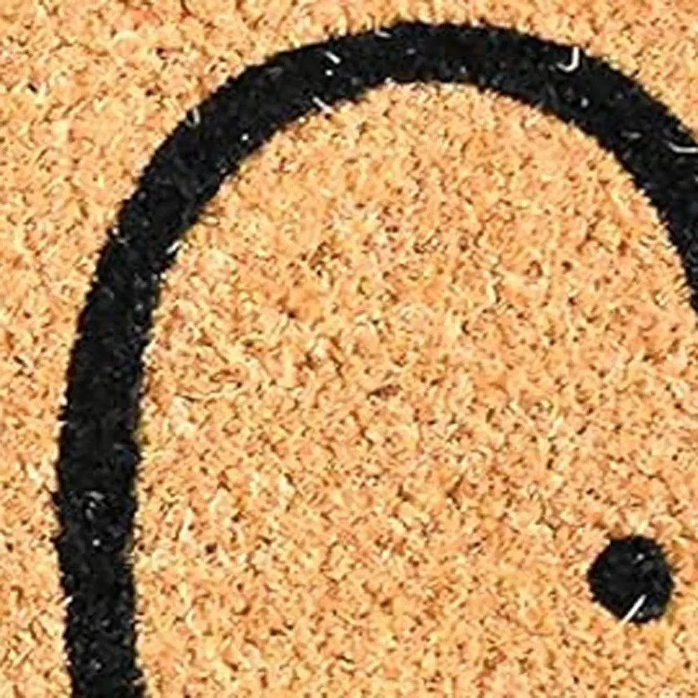 24" X 36" Black And Natural Halloween Halloween Outdoor Coir Door Mat - NOVA HOME FURNITURE