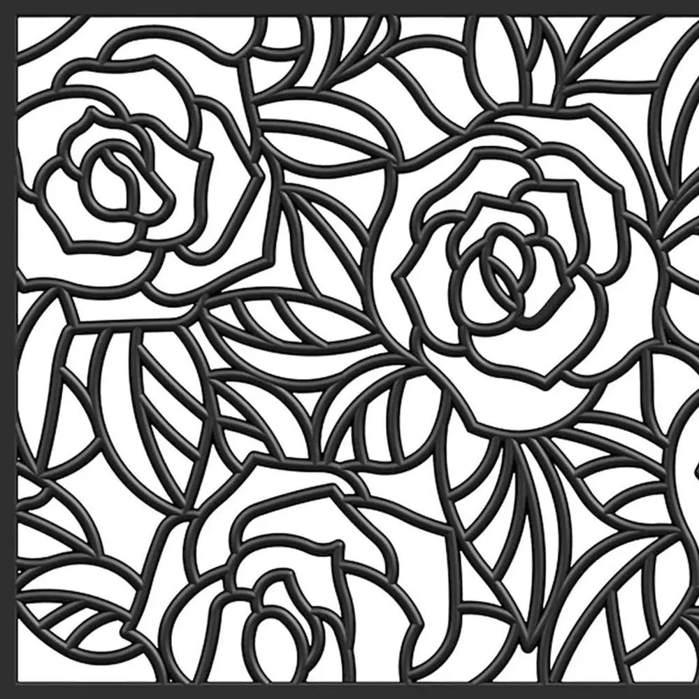 24" X 36" Black Floral Outdoor Rubber Door Mat - NOBLE HOME INTERIORS