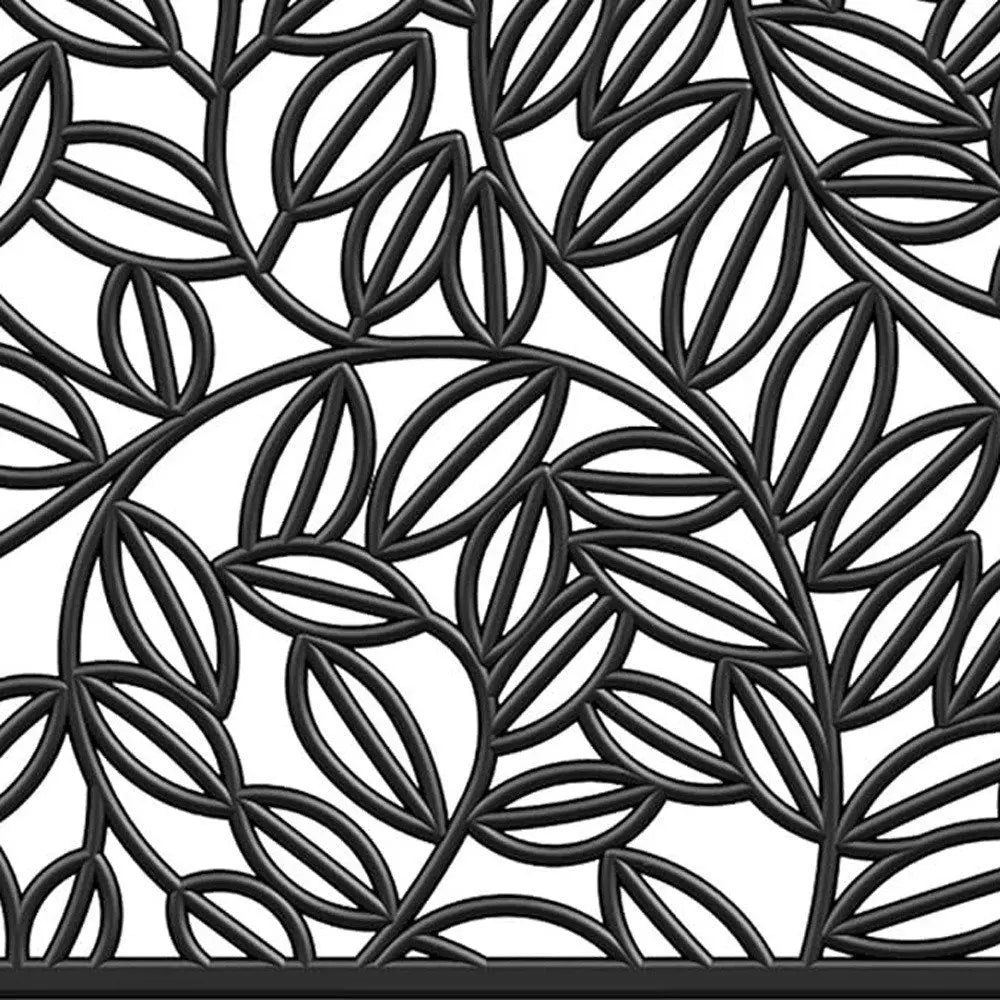 24" X 36" Black Rubber Botanical Leaves Outdoor Door Mat - NOBLE HOME INTERIORS