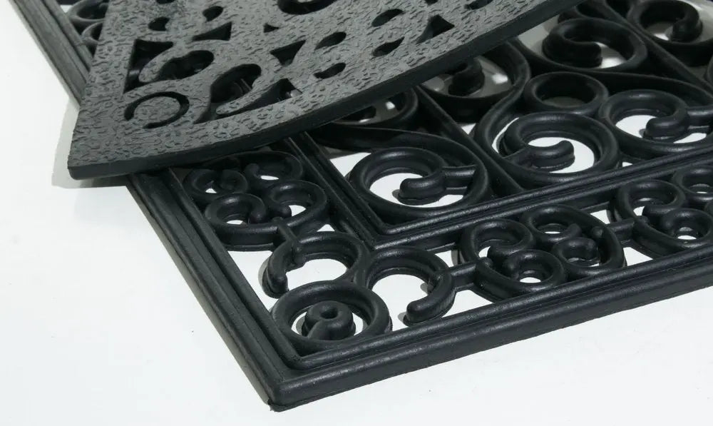 24" X 36" Black Rubber Outdoor Door Mat - NOBLE HOME INTERIORS