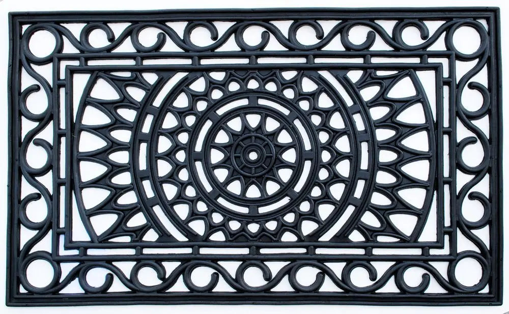 24" X 36" Black Rubber Outdoor Door Mat - NOBLE HOME INTERIORS