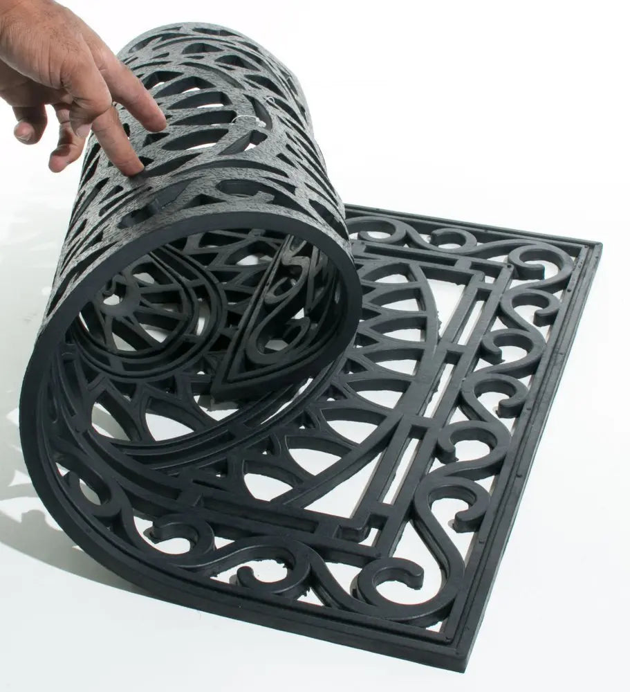 24" X 36" Black Rubber Outdoor Door Mat - NOBLE HOME INTERIORS