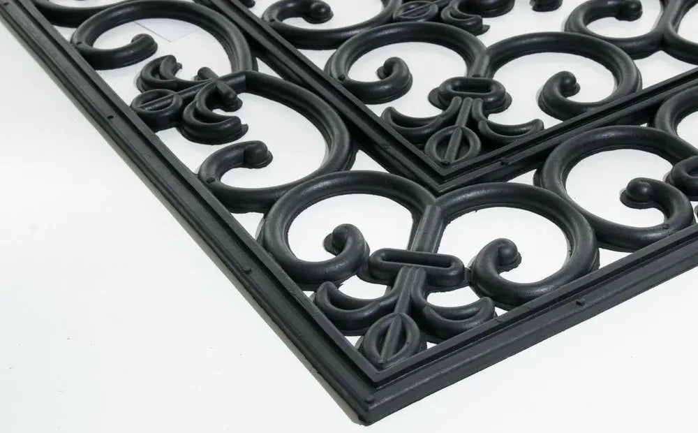 24" X 36" Black Rubber Outdoor Door Mat - NOBLE HOME INTERIORS