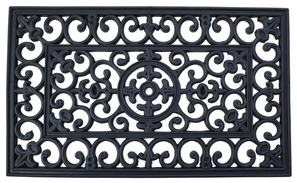 24" X 36" Black Rubber Outdoor Door Mat - NOBLE HOME INTERIORS