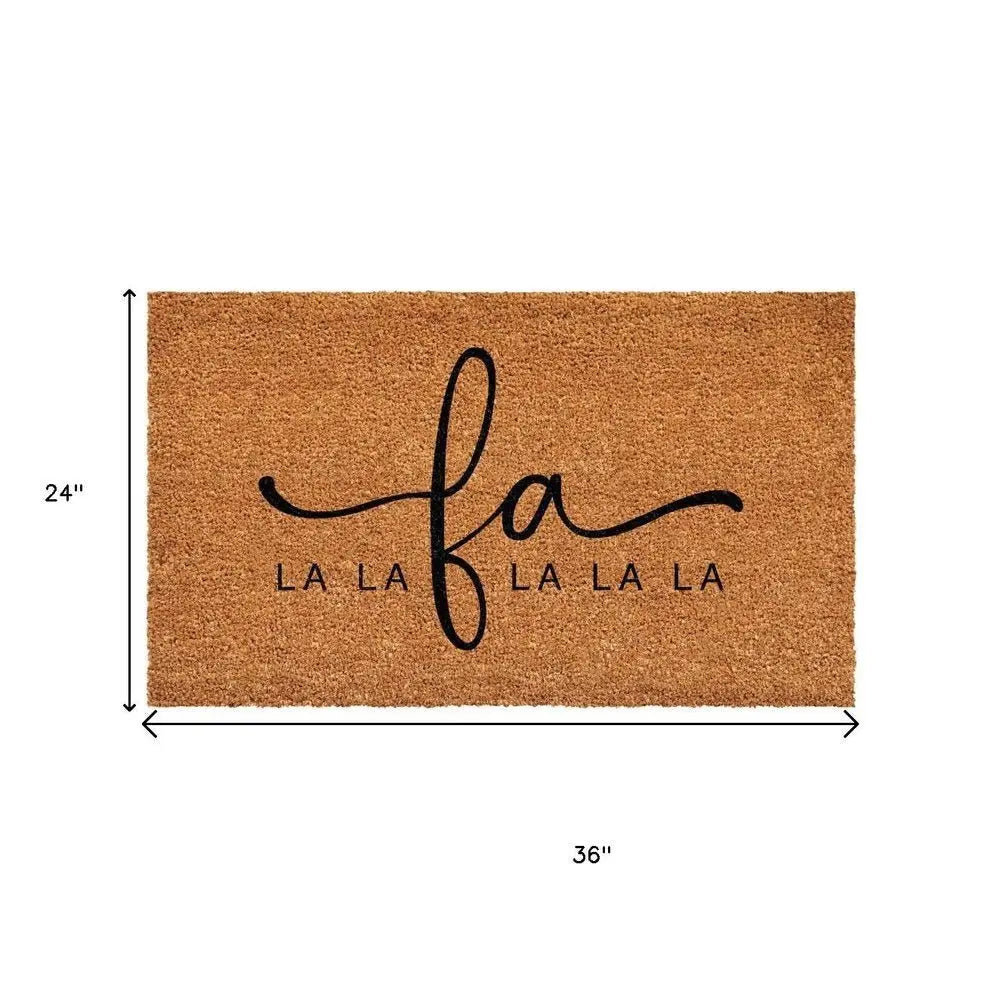 24" X 36" Brown And Black Christmas Outdoor Coir Door Mat - NOVA HOME FURNITURE