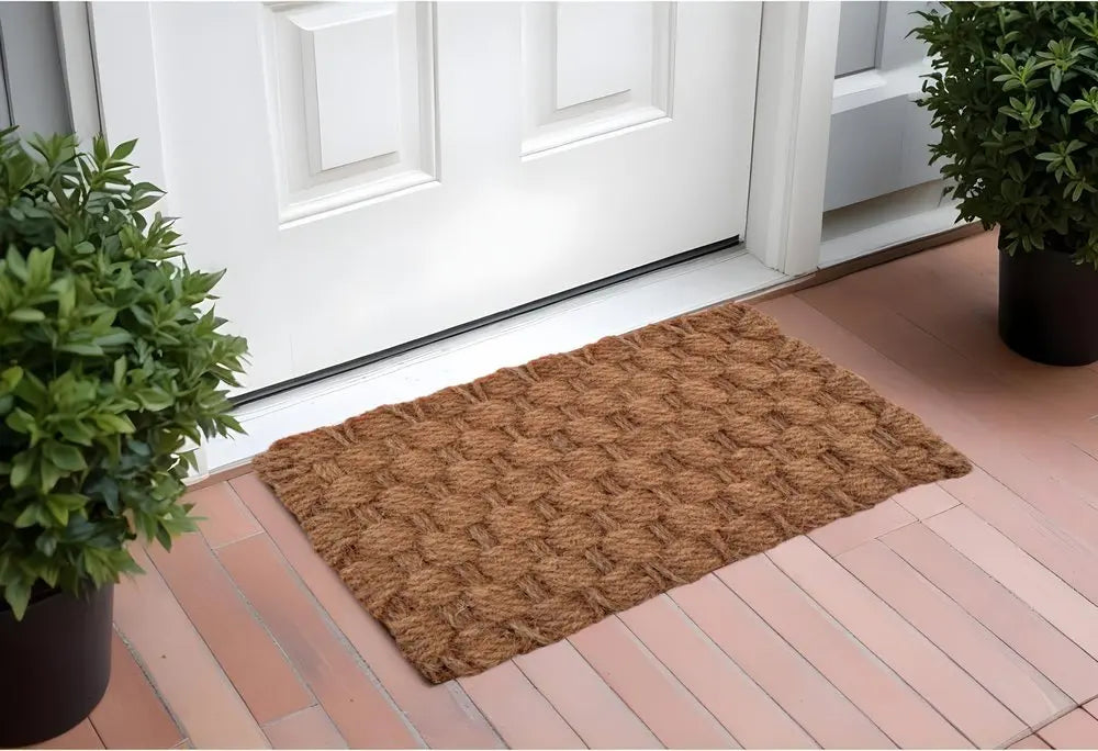 24" X 36" Brown Coir Weave Outdoor Door Mat - NOBLE HOME INTERIORS