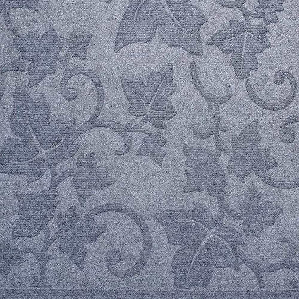 24" X 36" Light Gray Rubber Botanical Leaves Outdoor Door Mat - NOBLE HOME INTERIORS