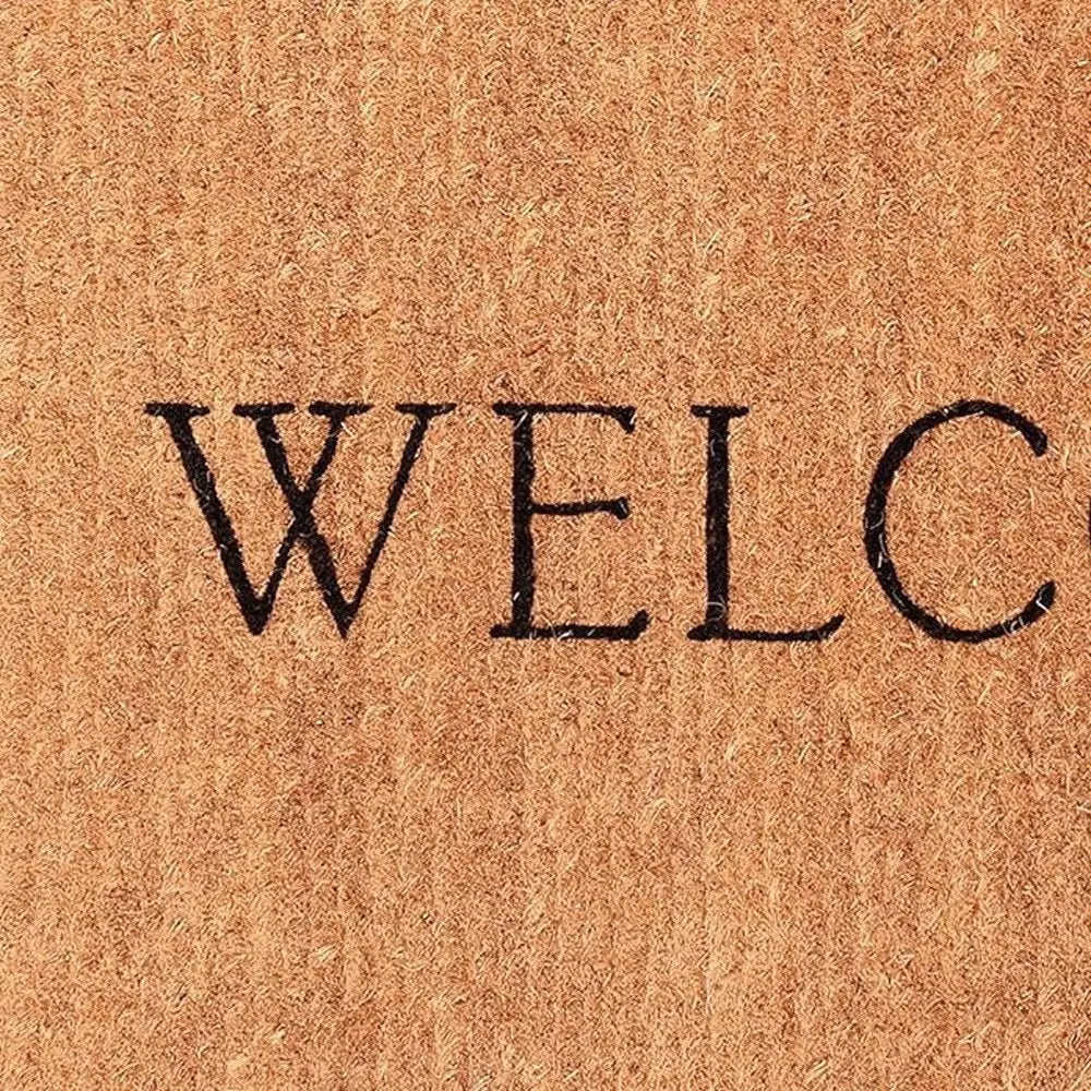 24" X 36" Natural and Black Coir Welcome Outdoor Door Mat - NOBLE HOME INTERIORS