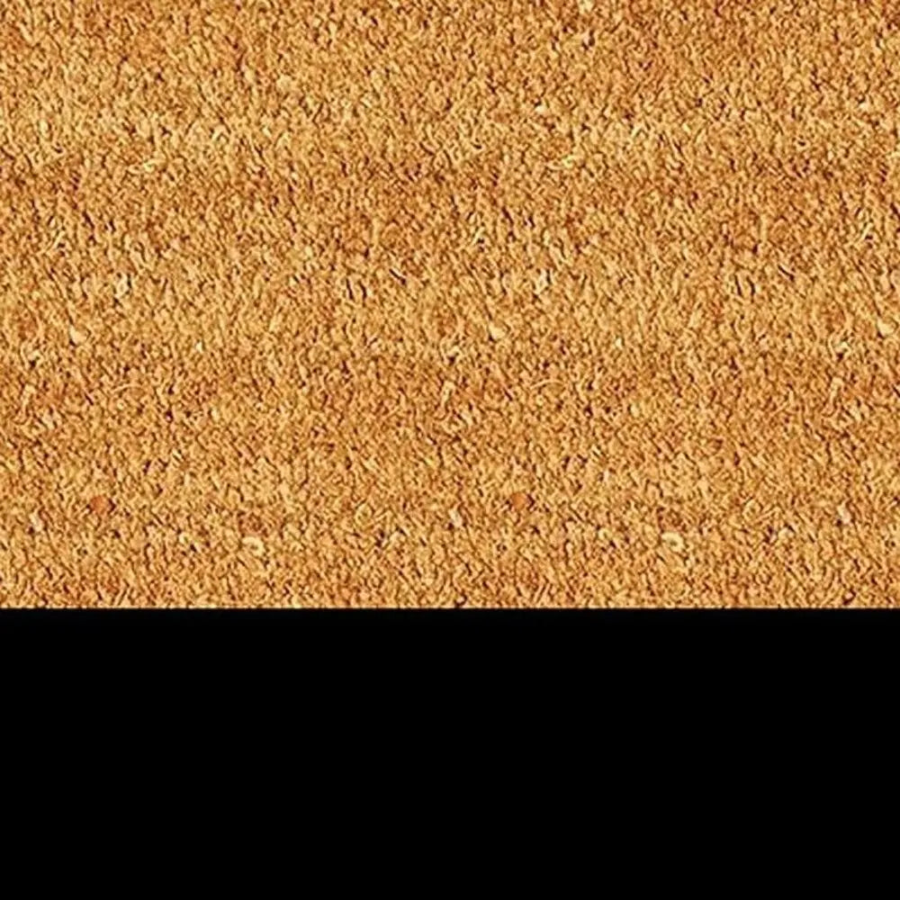 24" X 36" Natural And Black Color Block Hello Outdoor Coir Door Mat - NOBLE HOME INTERIORS
