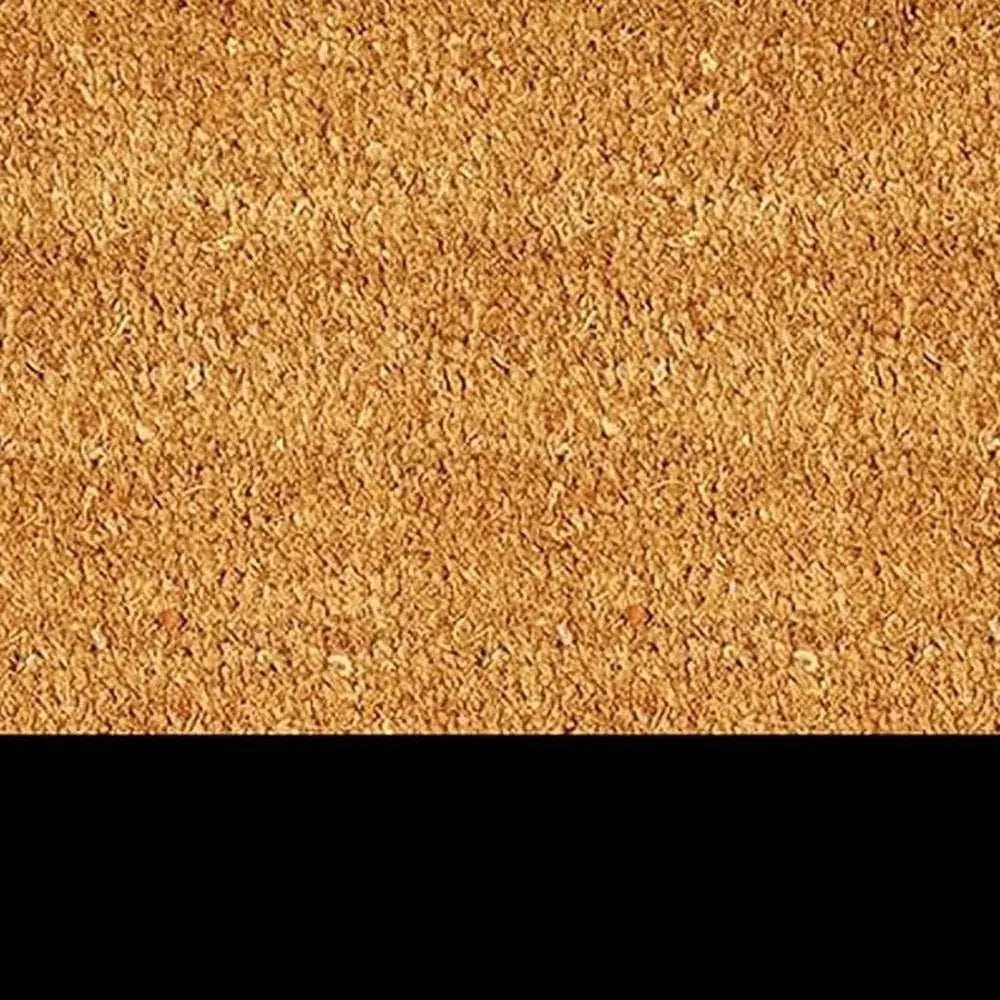 24" X 36" Natural And Black Color Block Hello Outdoor Coir Door Mat - NOBLE HOME INTERIORS