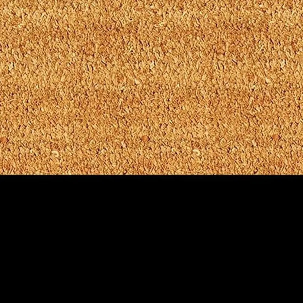 24" X 36" Natural And Black Color Block Hello Outdoor Coir Door Mat - NOBLE HOME INTERIORS
