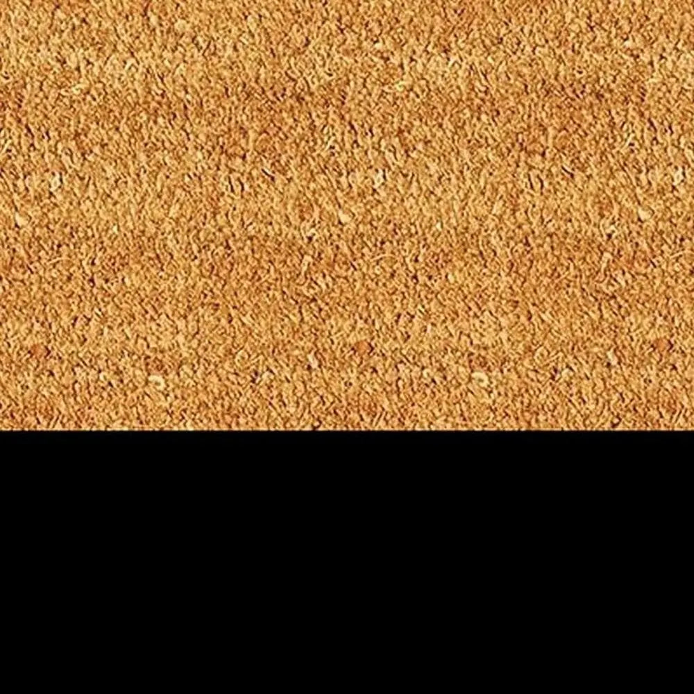 24" X 36" Natural And Black Color Block Hello Outdoor Coir Door Mat - NOBLE HOME INTERIORS