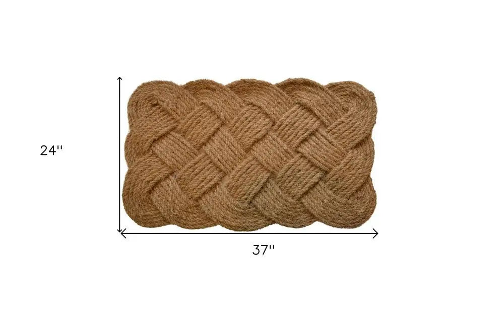 24" X 37" Brown Coir Weave Outdoor Door Mat - NOBLE HOME INTERIORS