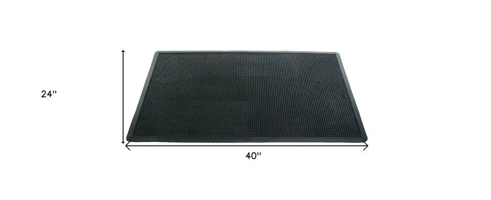 24" X 40" Black Rubber Outdoor Door Mat - NOBLE HOME INTERIORS