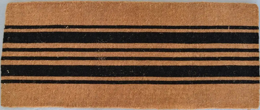 24" X 60" Brown and Black Coir Striped Outdoor Door Mat - NOBLE HOME INTERIORS