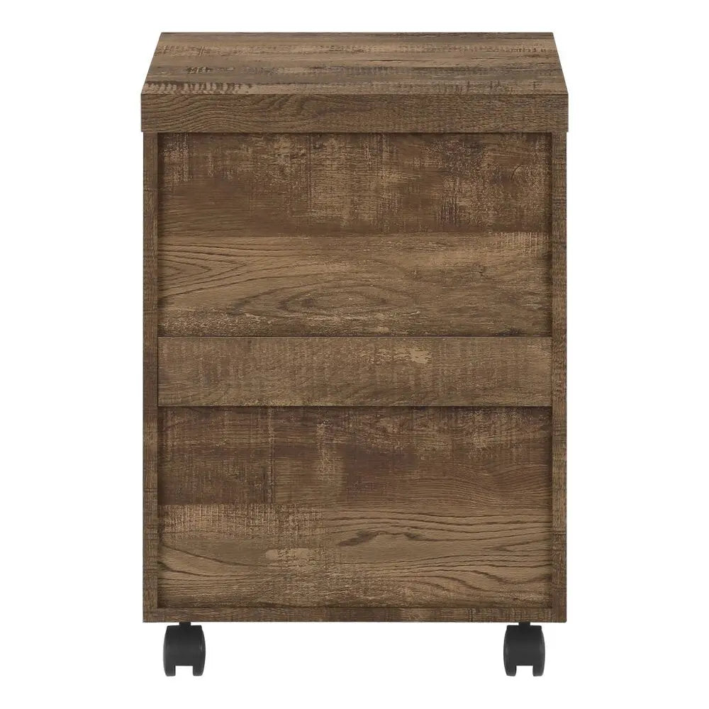 25" Brown Particle Board and Wood Filing Cabinet With Drawers - NOBLE HOME INTERIORS