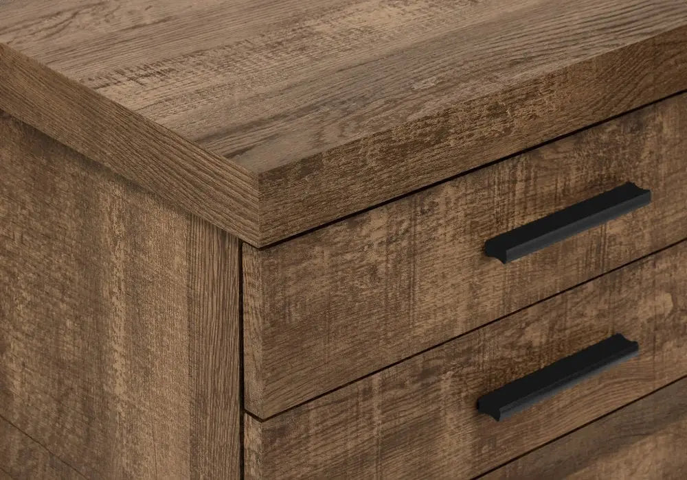 25" Brown Particle Board and Wood Filing Cabinet With Drawers - NOBLE HOME INTERIORS