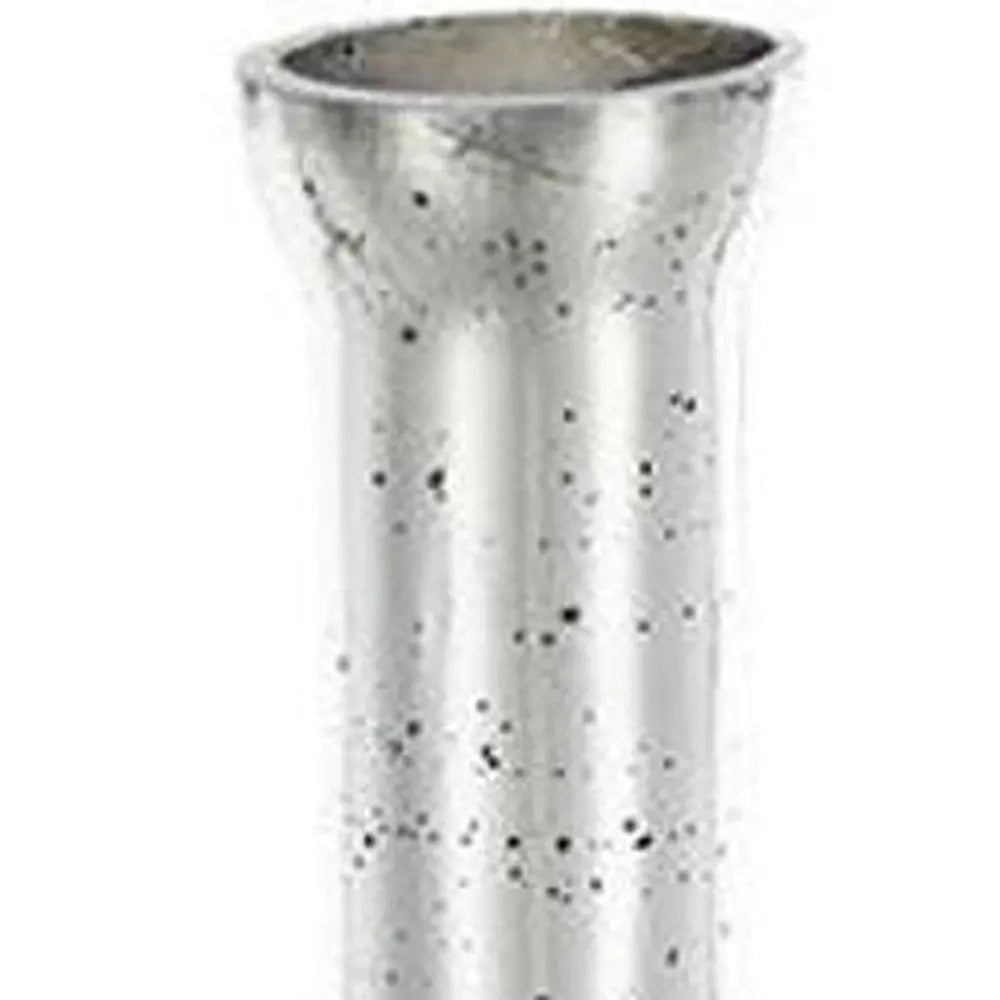 25" Silver Floral Bud Glass Table Vase - NOBLE HOME INTERIORS