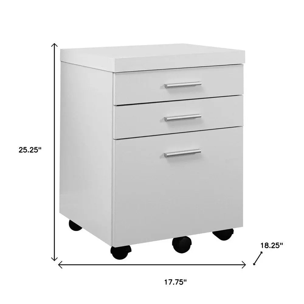25" White Particle Board Filing Cabinet With Drawers - NOBLE HOME INTERIORS