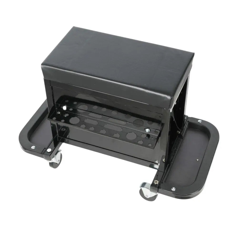 26" Black Multi - Tier Steel Tool Chest With Lid - NOBLE HOME INTERIORS