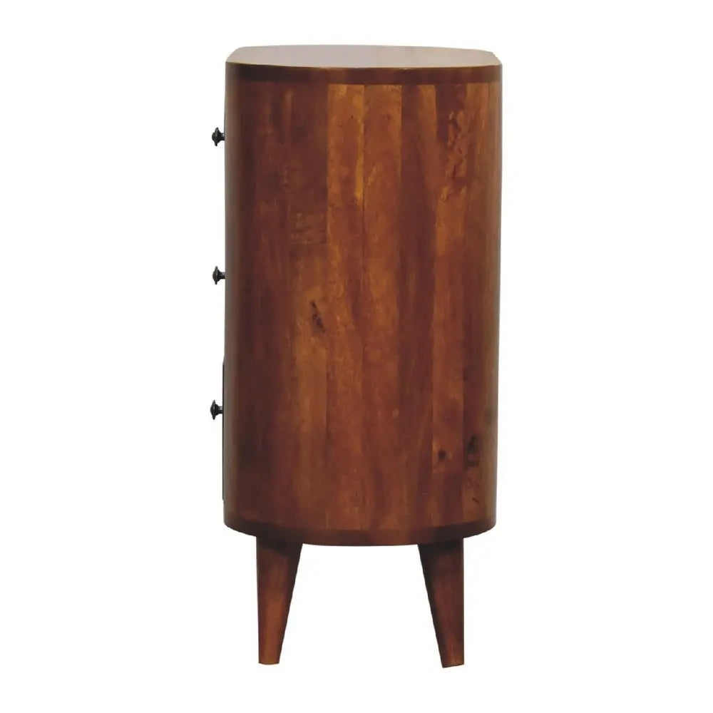 26" Chestnut Solid Wood Accent Cabinet With Two Doors And Three Drawers - NOVA HOME FURNITURE