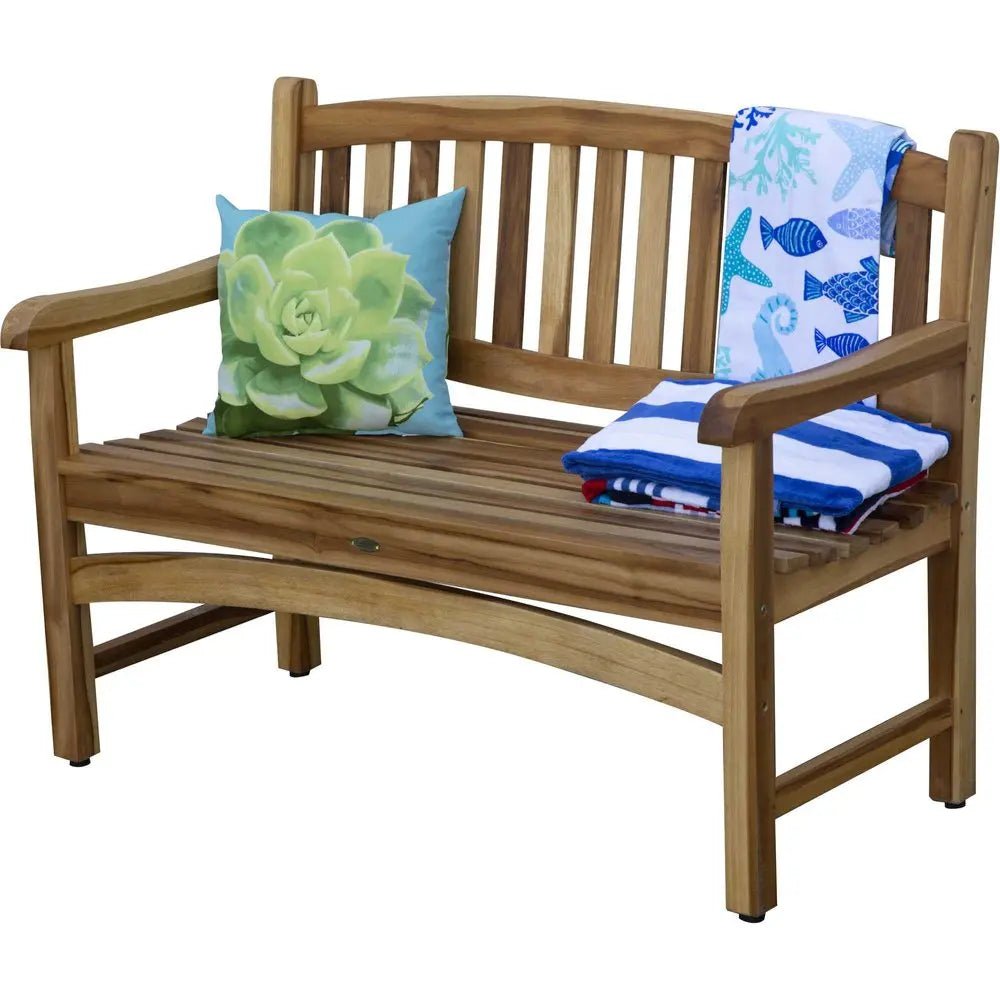 26" Natural Teak Solid Wood Garden Bench - NOBLE HOME INTERIORS