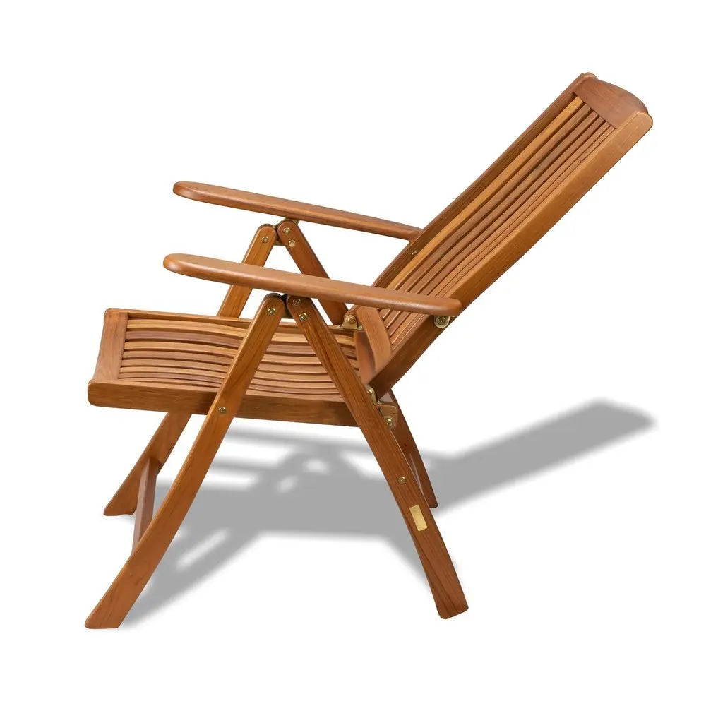 27" Brown Solid Wood Indoor Outdoor Arm Chair - NOBLE HOME INTERIORS