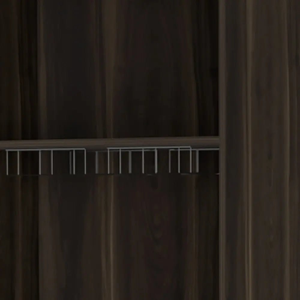27" Dark Brown Corner Bar Cabinet With Multiple Shelves - NOBLE HOME INTERIORS