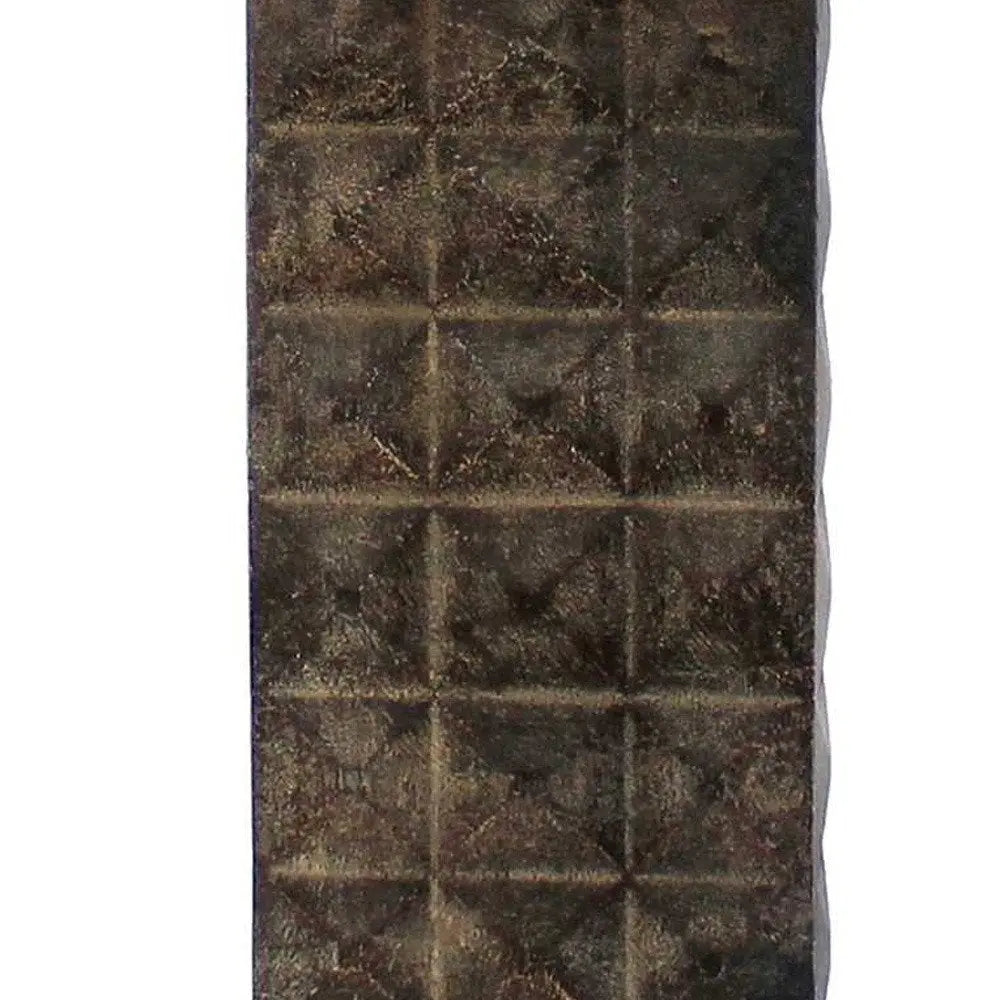 30" Distressed Bronze Metal Bedside Lamp With Khaki Shade HomeRoots